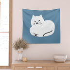 Comfy Cat WarmBlue Wall Tapestry Gallery Image 2
