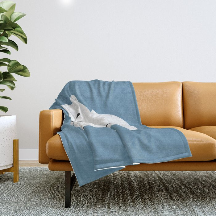 Comfy Cat WarmBlue Throw Blanket Gallery Image 1