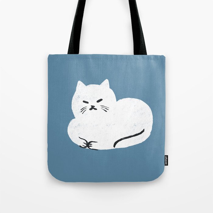 Comfy Cat WarmBlue Tote Bag Gallery Image 1