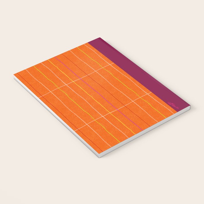 Textured Picnic Pattern in Poppy Red Notebook Gallery Image 3