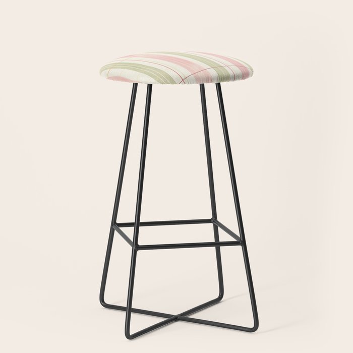 Cozy Gingham Plaid in Soft Pink and Sage Warm Heirloom Stool Gallery Image 1