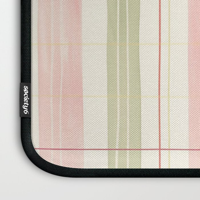 Cozy Gingham Plaid in Soft Pink and Sage Warm Heirloom Laptop Sleeve Gallery Image 3