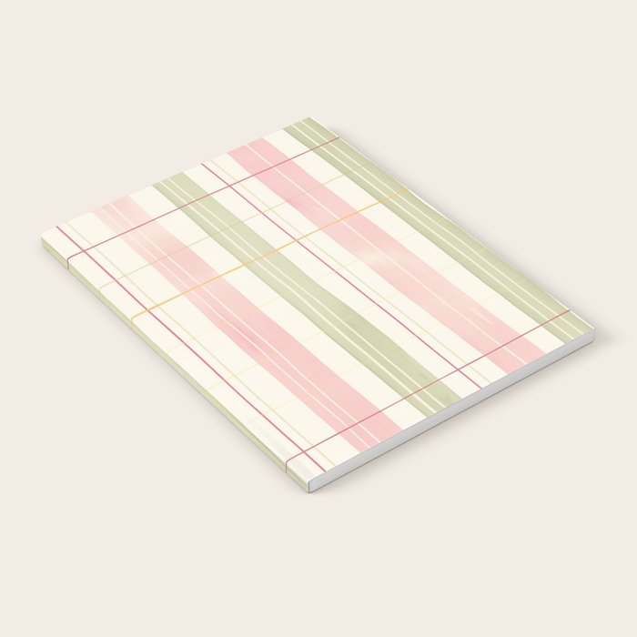 Cozy Gingham Plaid in Soft Pink and Sage Warm Heirloom Notebook Gallery Image 1