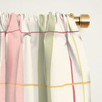 Cozy Gingham Plaid in Soft Pink and Sage Warm Heirloom Window Curtain Gallery Image 2