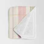 Cozy Gingham Plaid in Soft Pink and Sage Warm Heirloom Throw Blanket Gallery Image 3
