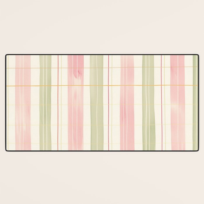 Cozy Gingham Plaid in Soft Pink and Sage Warm Heirloom Desk Mat Gallery Image 3