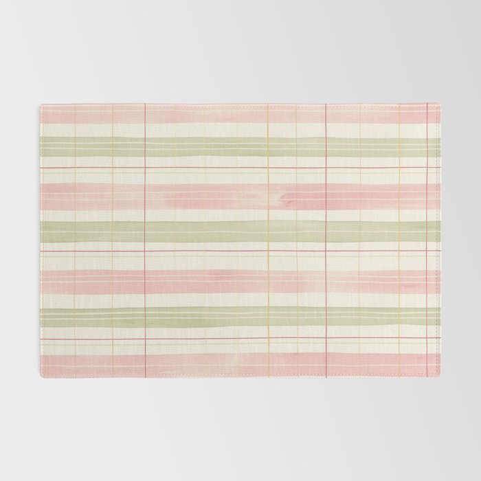 Cozy Gingham Plaid in Soft Pink and Sage Warm Heirloom Rug Gallery Image 2