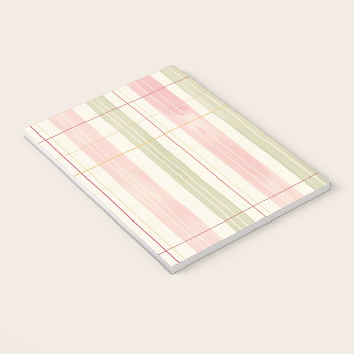 Cozy Gingham Plaid in Soft Pink and Sage Warm Heirloom Notebook Gallery Image 3