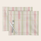 Cozy Gingham Plaid in Soft Pink and Sage Warm Heirloom Placemat Gallery Image 1