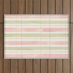 Cozy Gingham Plaid in Soft Pink and Sage Warm Heirloom Outdoor Rug Gallery Image 1