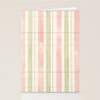 Cozy Gingham Plaid in Soft Pink and Sage Warm Heirloom Stationery Card Gallery Image 2