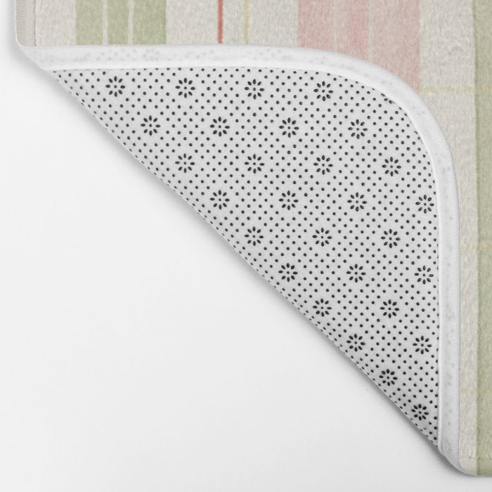 Cozy Gingham Plaid in Soft Pink and Sage Warm Heirloom Bath Mat Gallery Image 2