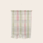 Cozy Gingham Plaid in Soft Pink and Sage Warm Heirloom Wall Hanging Gallery Image 1