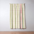 Cozy Gingham Plaid in Soft Pink and Sage Warm Heirloom Window Curtain Gallery Image 3