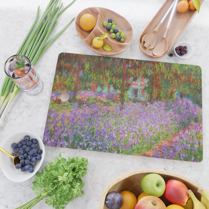 Claude Monet "The Artist's Garden at Giverny" Cutting Board Gallery Image 2