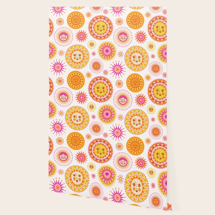 Retro Suns - Pink and Yellow Wallpaper Gallery Image 2
