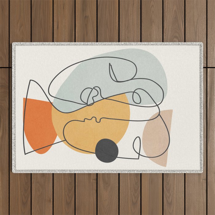 Abstract Faces 30 Outdoor Rug Gallery Image 1