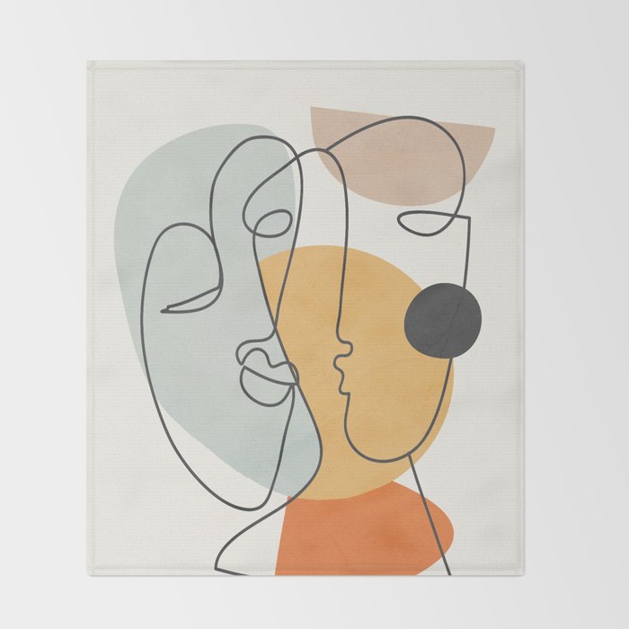 Abstract Faces 30 Throw Blanket Gallery Image 2