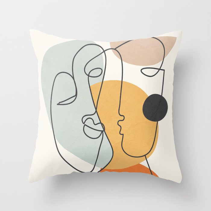 Abstract Faces 30 Throw Pillow Gallery Image 6