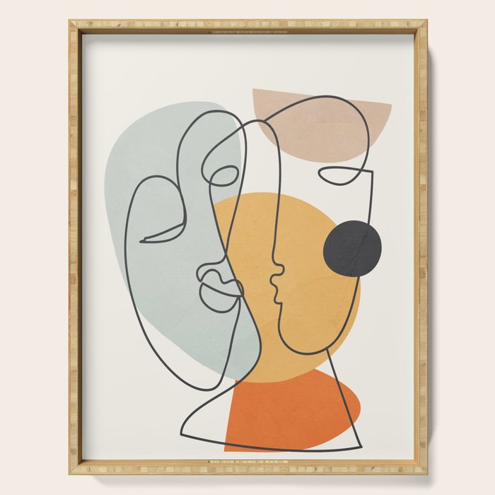 Abstract Faces 30 Serving Tray Gallery Image 1