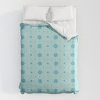 Christmas snowflake vector with simple modern blue stitches on light blue pattern Duvet Cover Gallery Image 6