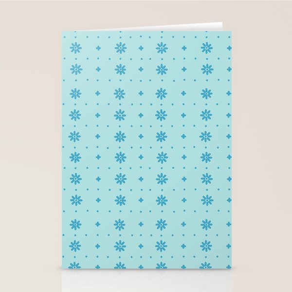 Christmas snowflake vector with simple modern blue stitches on light blue pattern Stationery Card Gallery Image 2