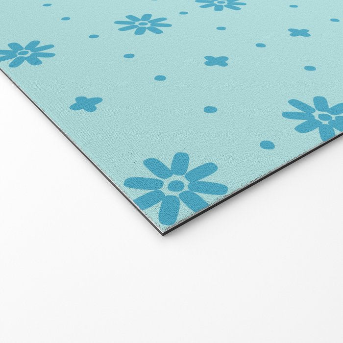 Christmas snowflake vector with simple modern blue stitches on light blue pattern Welcome Mat Gallery Image 2
