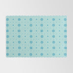 Christmas snowflake vector with simple modern blue stitches on light blue pattern Rug Gallery Image 2