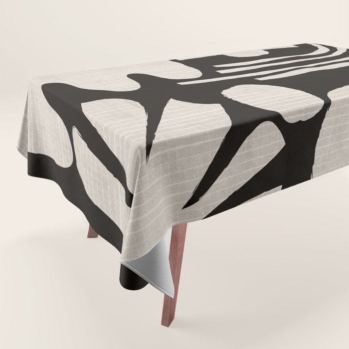 Matisse Inspired Cutouts in Black and White Tablecloth Gallery Image 1