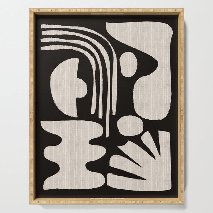 Matisse Inspired Cutouts in Black and White Serving Tray Gallery Image 1