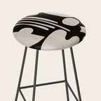Matisse Inspired Cutouts in Black and White Stool Gallery Image 2