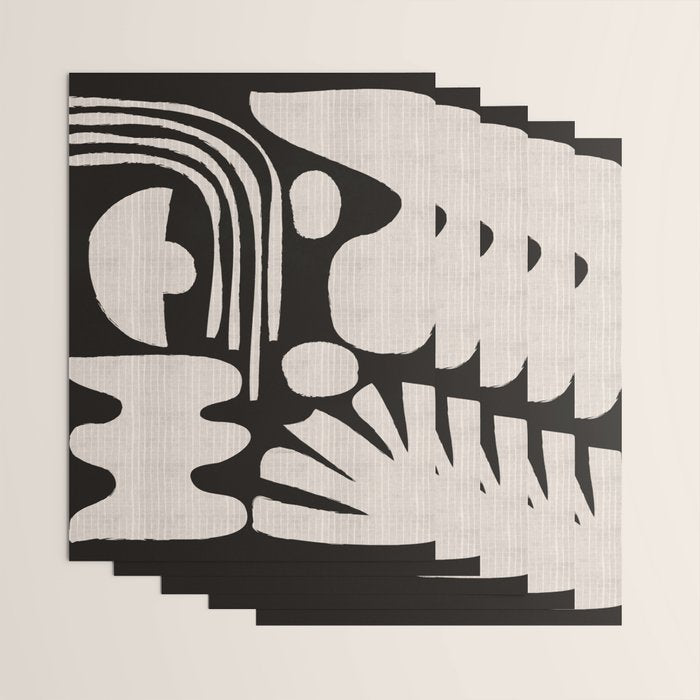 Matisse Inspired Cutouts in Black and White Wrapping Paper Gallery Image 3