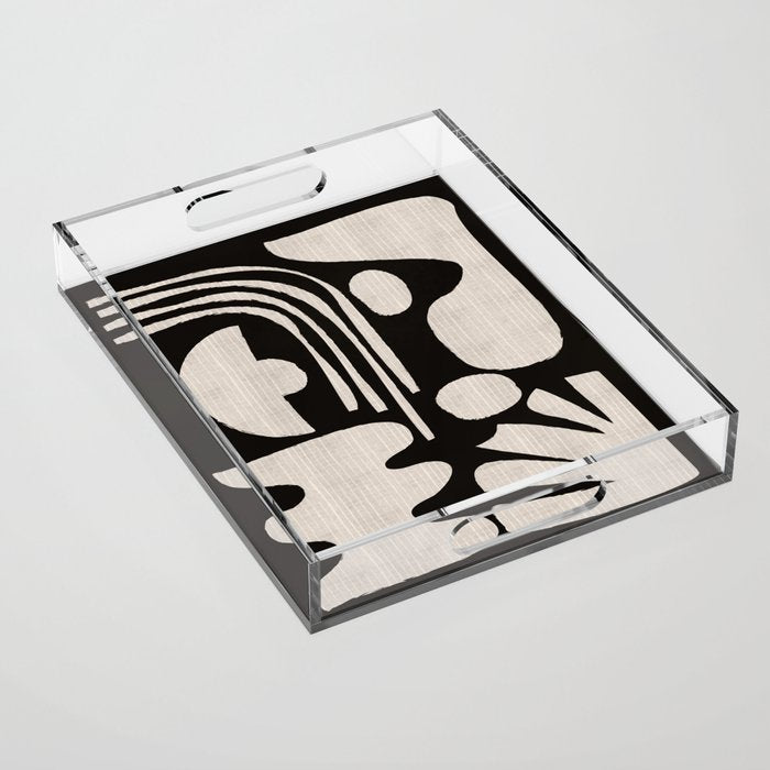 Matisse Inspired Cutouts in Black and White Acrylic Tray Gallery Image 1