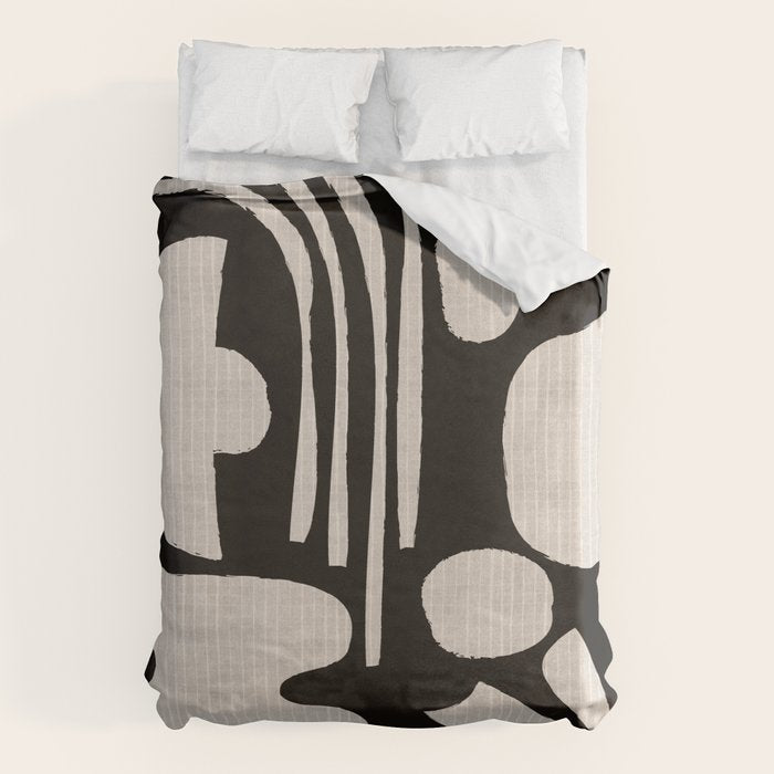 Matisse Inspired Cutouts in Black and White Duvet Cover Gallery Image 1