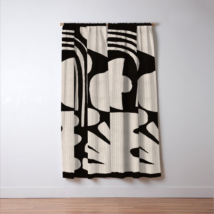 Matisse Inspired Cutouts in Black and White Window Curtain Gallery Image 3