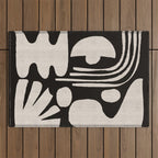 Matisse Inspired Cutouts in Black and White Outdoor Rug Gallery Image 1