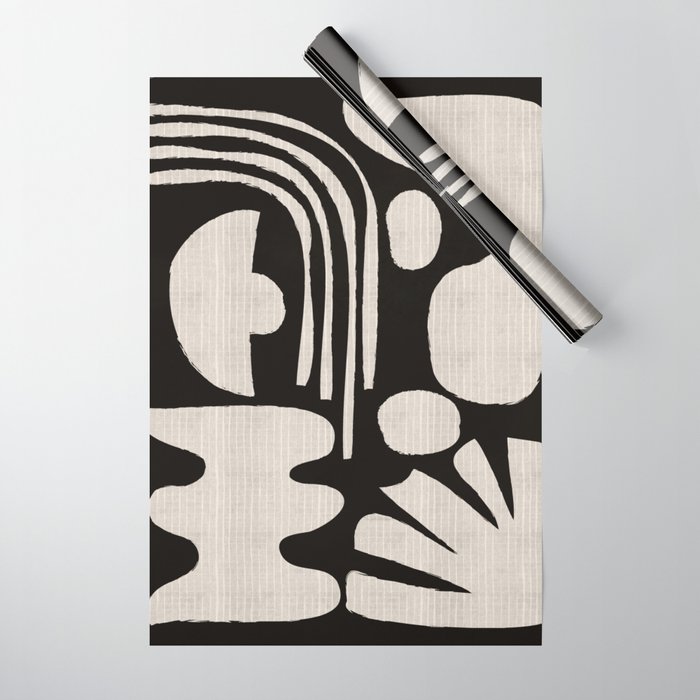 Matisse Inspired Cutouts in Black and White Wrapping Paper Gallery Image 1