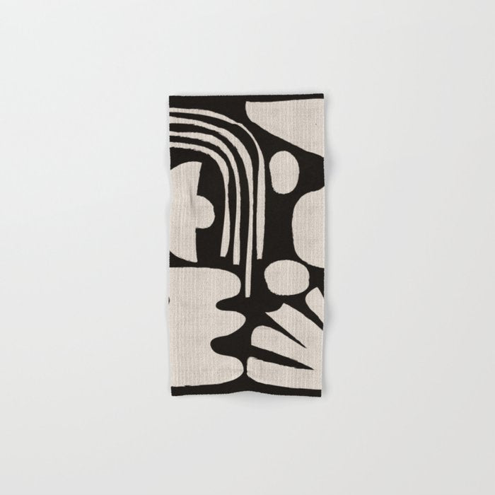 Matisse Inspired Cutouts in Black and White Bath Towel Gallery Image 1