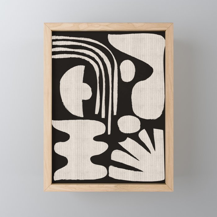 Matisse Inspired Cutouts in Black and White Mini Art Print Gallery Image 1