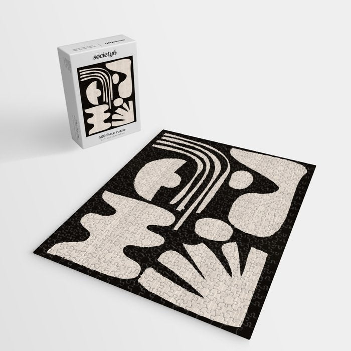 Matisse Inspired Cutouts in Black and White Jigsaw Puzzle Gallery Image 2