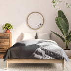 Frida Painting at Easel, Black and White Vintage Photograph Comforter Gallery Image 3