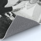 Frida Painting at Easel, Black and White Vintage Photograph Rug Gallery Image 4