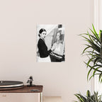 Frida Painting at Easel, Black and White Vintage Photograph Poster Gallery Image 2