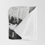 Frida Painting at Easel, Black and White Vintage Photograph Throw Blanket Gallery Image 3