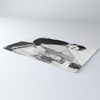 Frida Painting at Easel, Black and White Vintage Photograph Rug Gallery Image 3