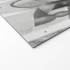 Frida Painting at Easel, Black and White Vintage Photograph Welcome Mat Gallery Image 2