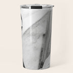 Frida Painting at Easel, Black and White Vintage Photograph Travel Mug Gallery Image 1