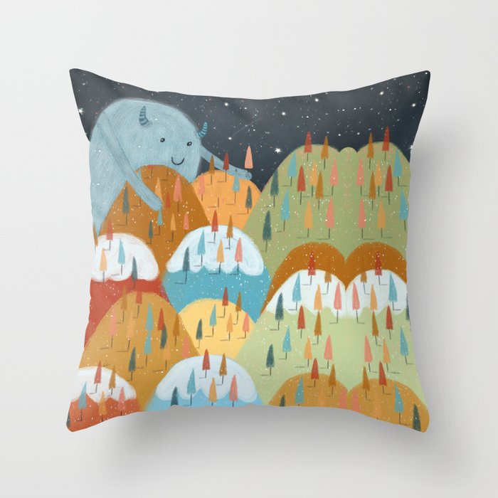 the rainbow forest Throw Pillow Gallery Image 1