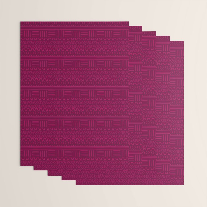 Mud Cloth in Raspberry Wrapping Paper Gallery Image 3