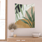 Abstract Art Tropical Leaves 4 Wall Tapestry Gallery Image 2